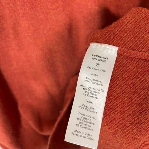 Everlane Cashmere Sweater Womens Small Red Orange Pullover Crewneck - Picture 4 of 5